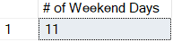 # of weekend days between two dates
